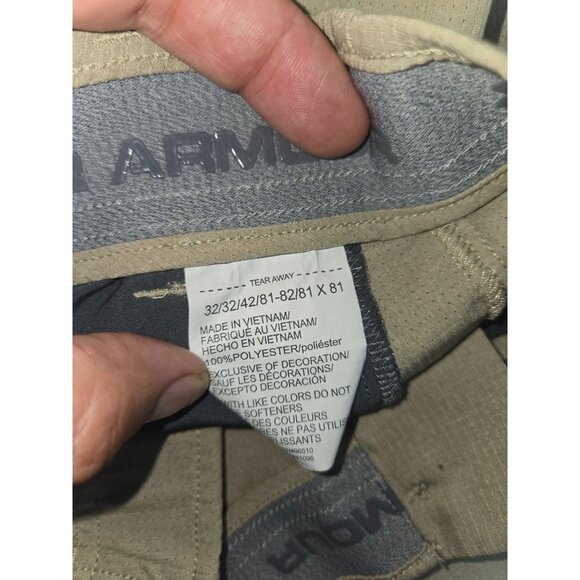 Under Armour Mens Khaki Stretch Golf Pants Size 32/32 Polyester Blend - Picture 5 of 9